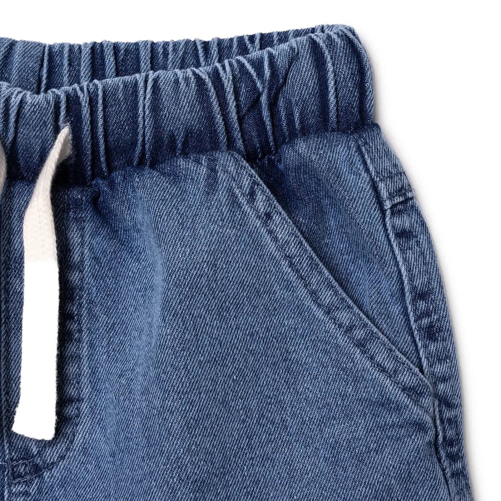HelloBaby Boys Denim Shorts Lace-up Little Sailor Above the Knee - Blue