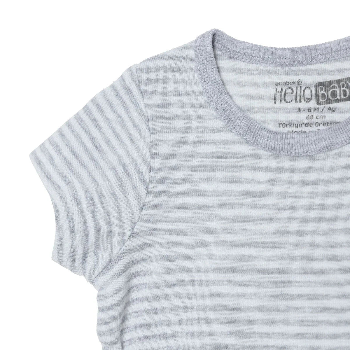 HelloBaby Boys Pack of 2 Short-Sleeve Bodysuits - Grey