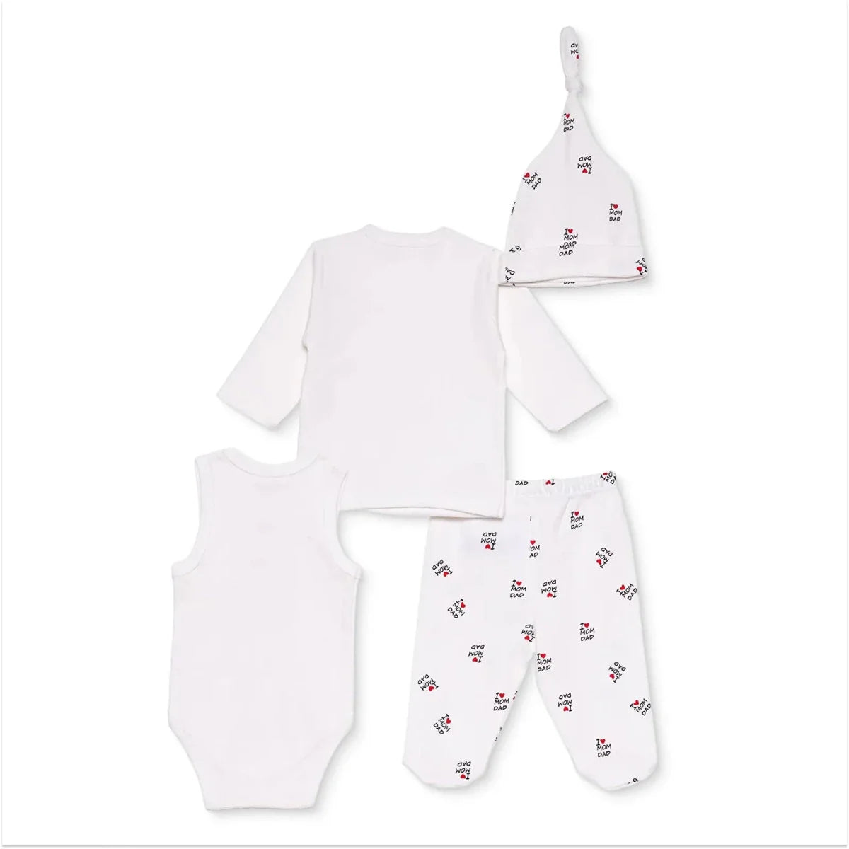 HelloBaby Unisex 100% Cotton 10-Piece Hospital Gift Set - Ecru