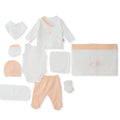Bebbek Girls 10pc Newborn Set Heart with Poppers V-Neck Long Leg Long Sleeve - Ecru