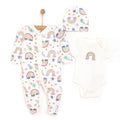HelloBaby Baby Girl Jumpsuit-Body-Hat - Ecru
