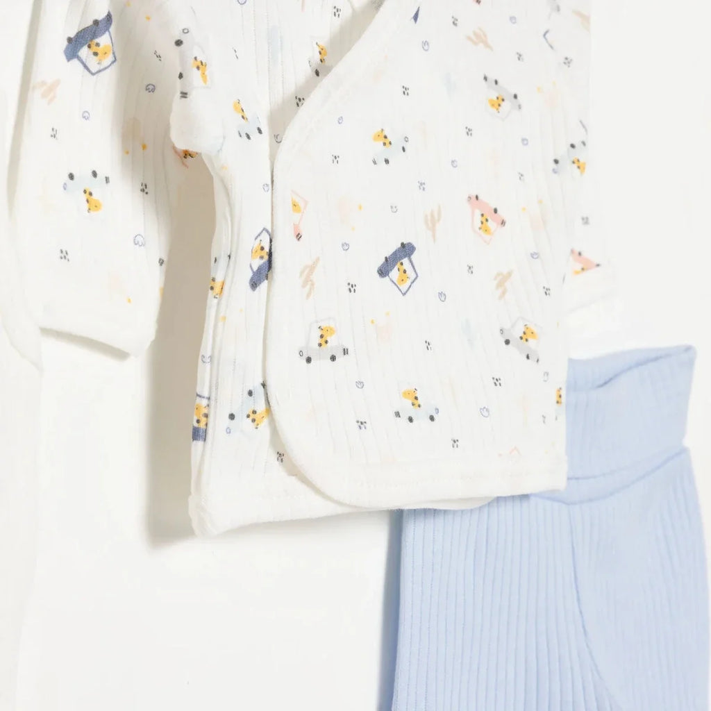 Tiffany 100% Cotton Tiny Baby Set - Ecru