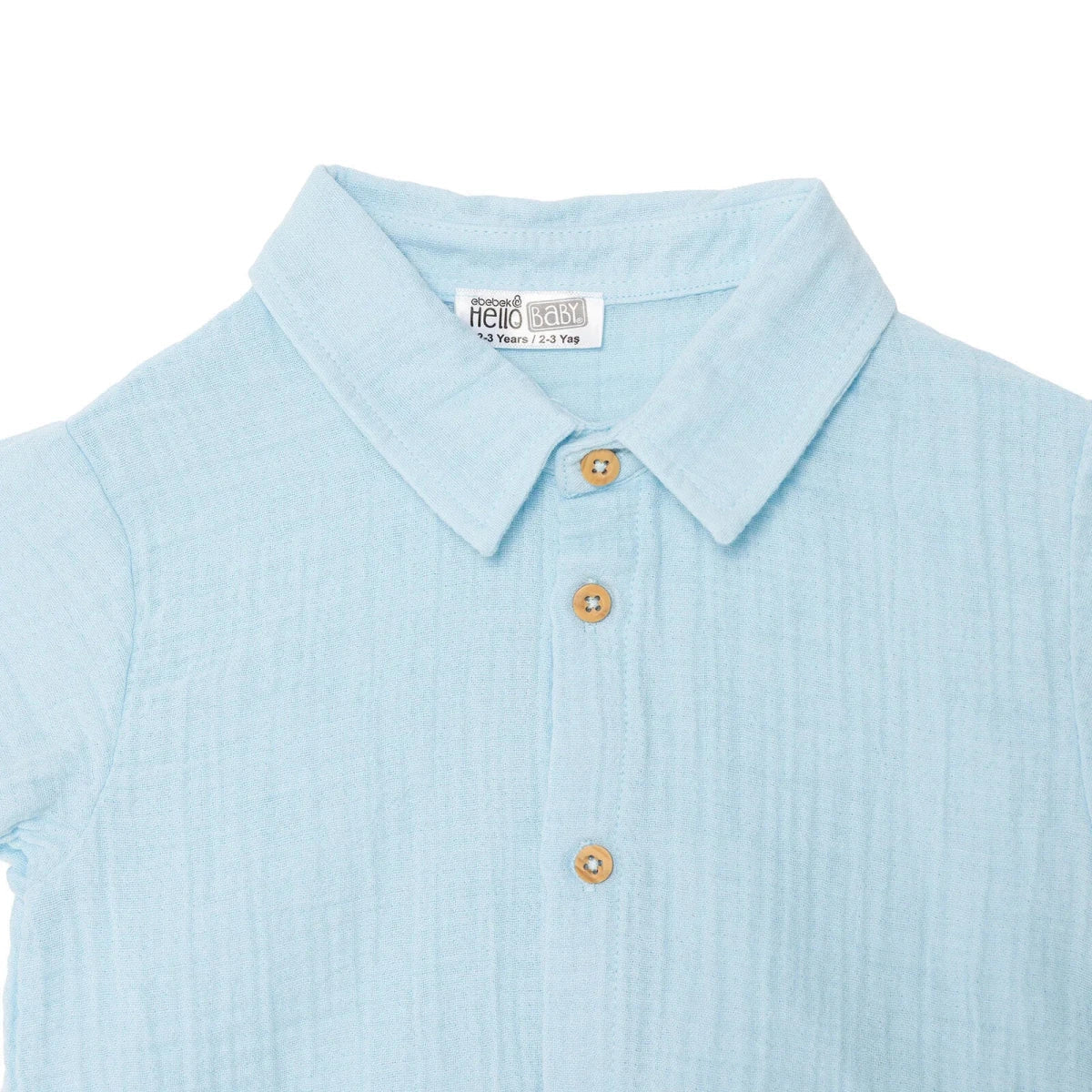 HelloBaby Boys Shirt & Shorts Set Buttoned Little Sailor Shirt Collar Above the Knee Short Sleeve - Blue