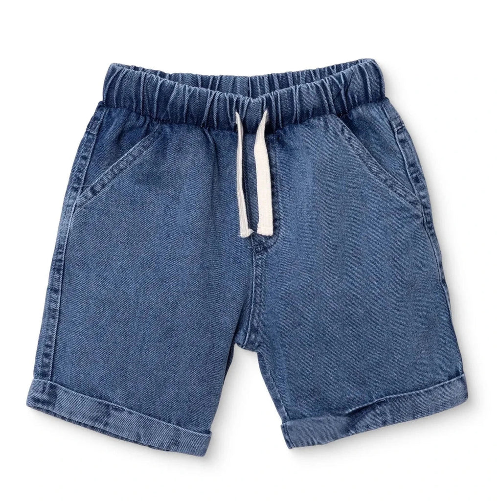HelloBaby Boys Denim Shorts Lace-up Little Sailor Above the Knee - Blue