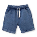 HelloBaby Boys Denim Shorts Lace-up Little Sailor Above the Knee - Blue
