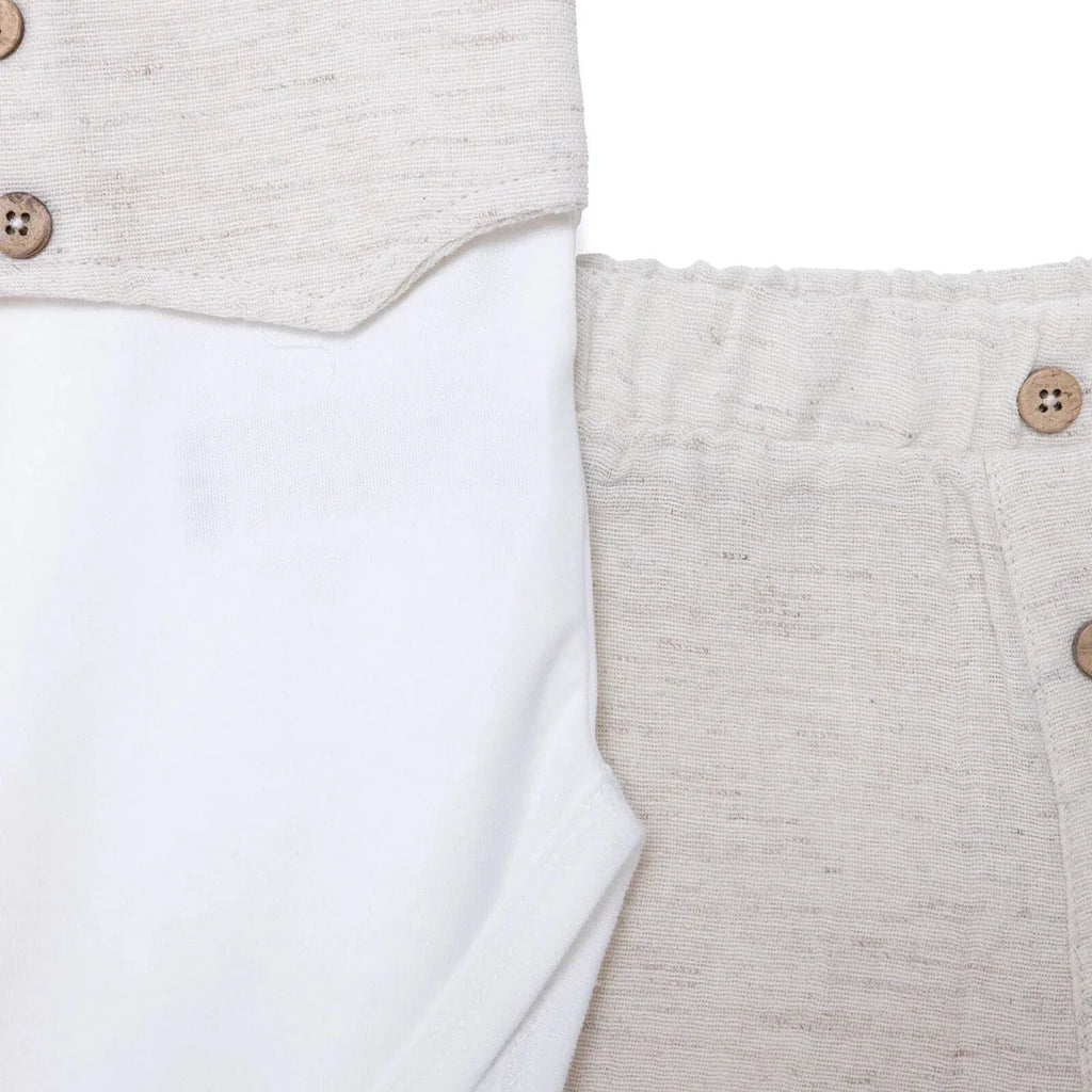 HelloBaby Boys Ceremony Muslin Outfit - Beige