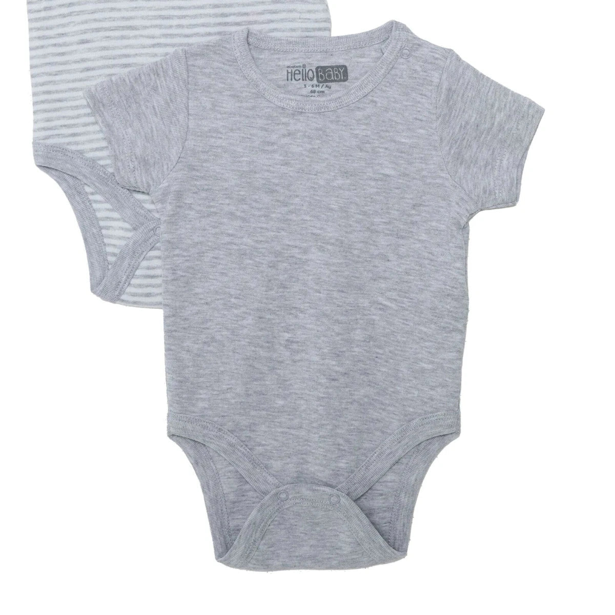 HelloBaby Boys Pack of 2 Short-Sleeve Bodysuits - Grey