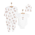 HelloBaby Girl Jumpsuit-Body-Hat - Ecru