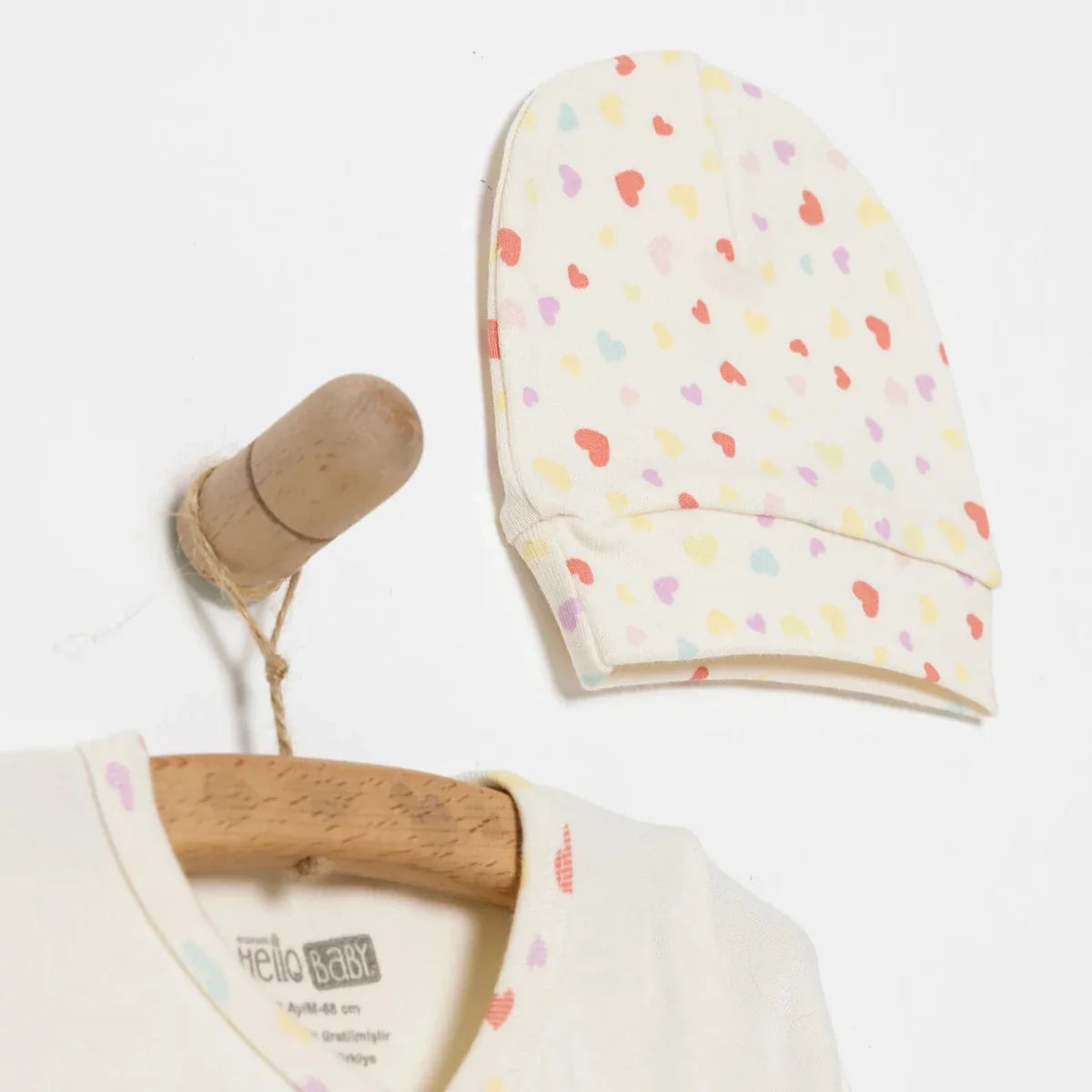 Newborn Baby Girls Onesie-Hat-Booted Bottom 3Pcs - Ecru