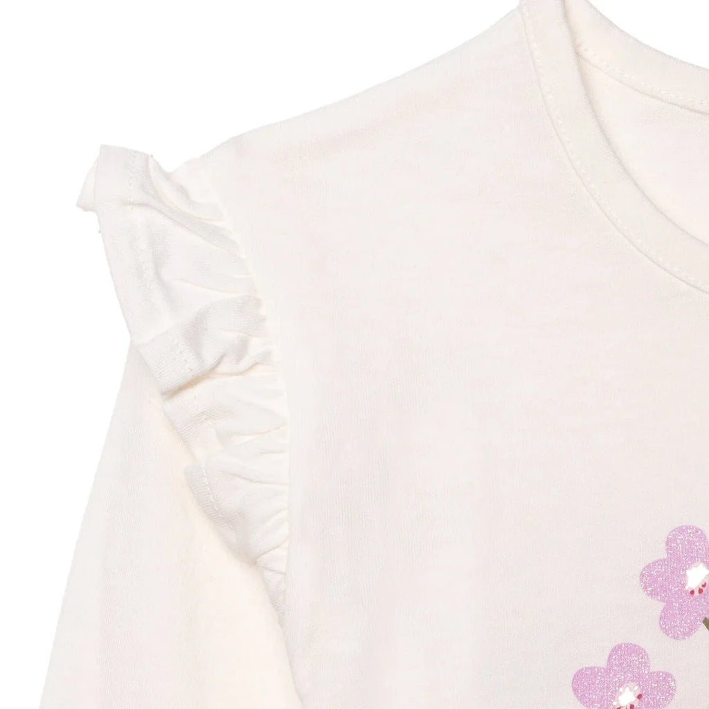 HelloBaby Girls Blouse & Leggings Set Pastel Dreams Crew Neck Full Length Long Sleeve - Ecru