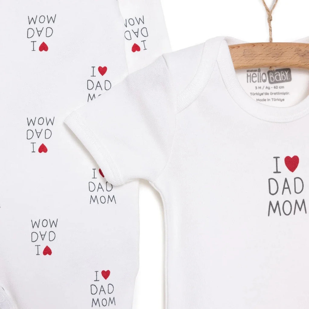 HelloBaby Newborn Baby Mom&Dad Jumpsuit - Ecru