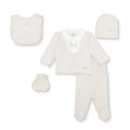 Bebetto Boys 5-Piece Newborn Hospital Set Snap Fastening Little Boss Shirt Collar Full Length Long S - Beige
