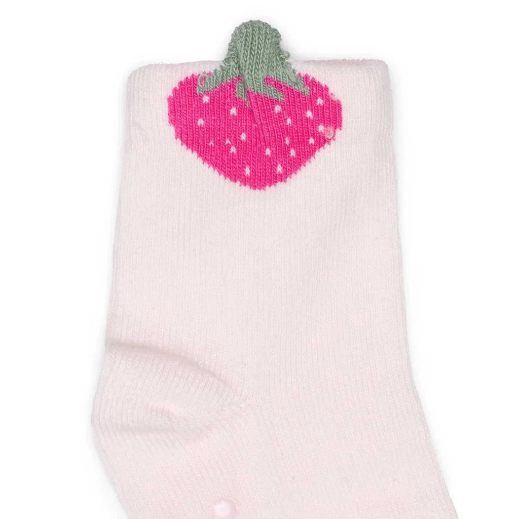 HelloBaby Girls Pack of 3 Non-Slip Socks Animal Print Cotton Rich - Red