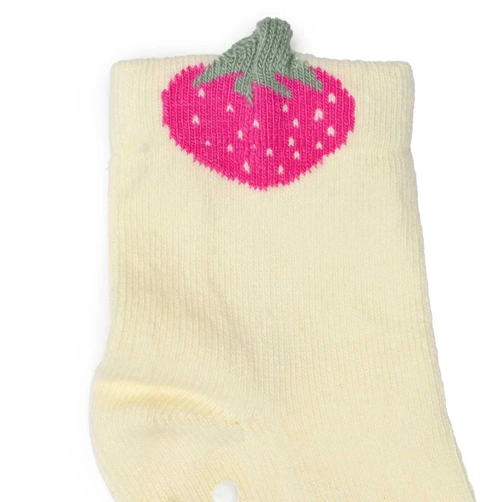 HelloBaby Girls Pack of 3 Non-Slip Socks Animal Print Cotton Rich - Red