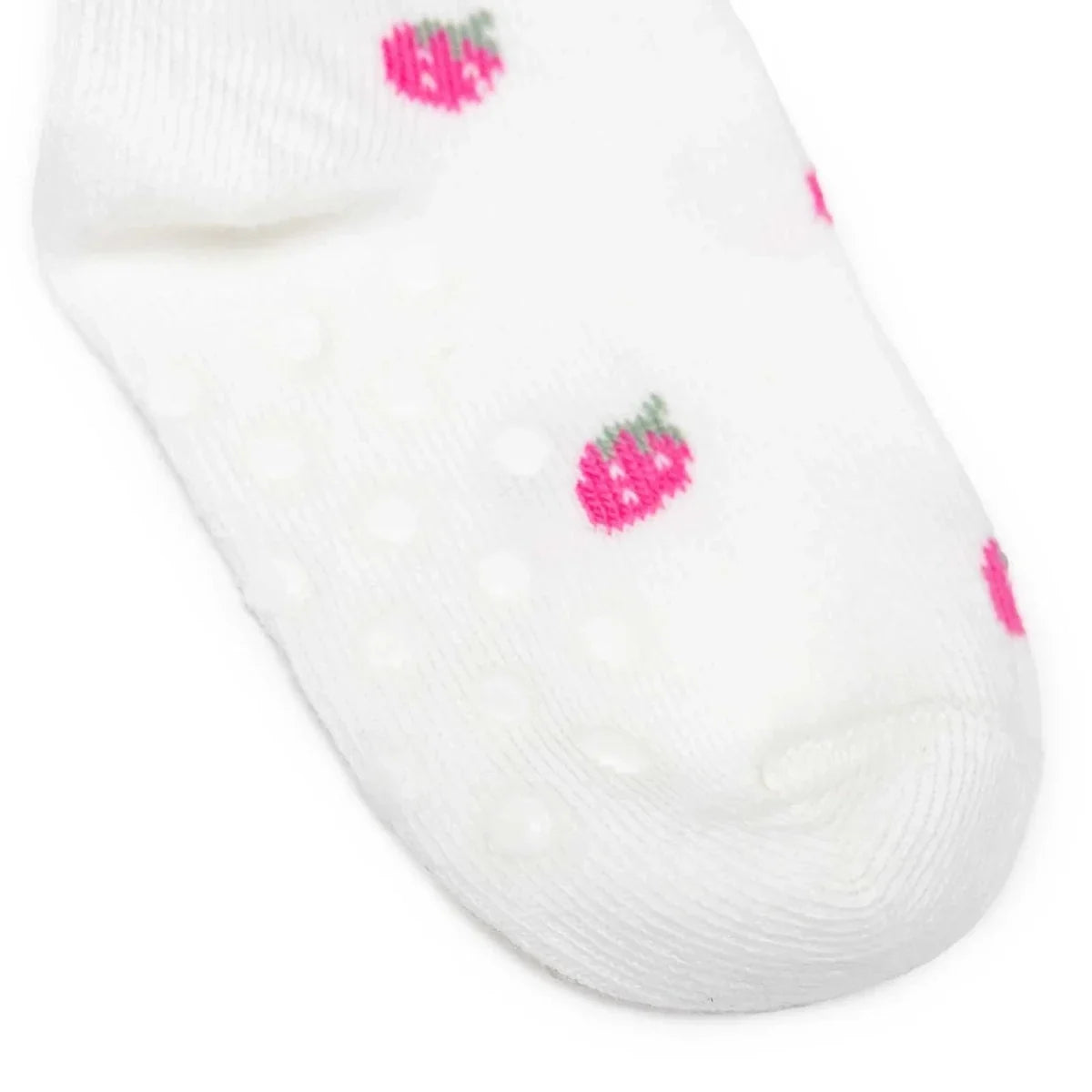 HelloBaby Girls Pack of 3 Non-Slip Socks Animal Print Cotton Rich - Red