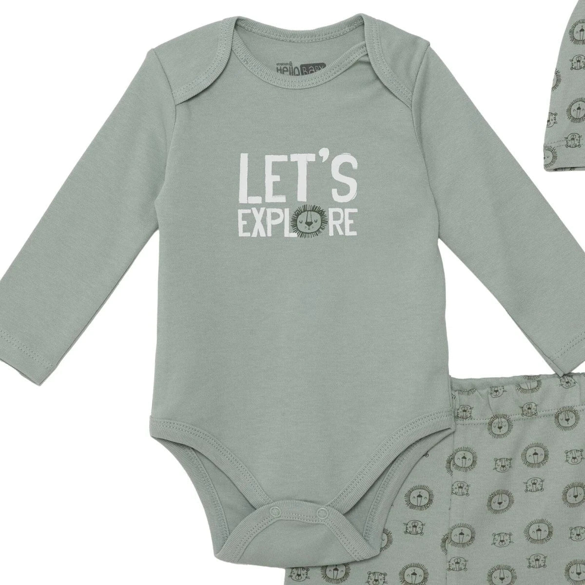 HelloBaby Boys Body-Footed Bottom-Hat Animal - Green