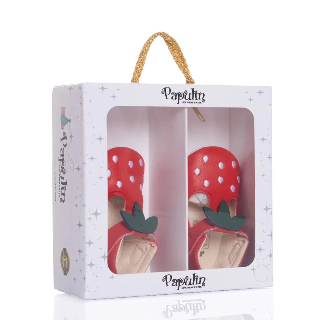 Papulin Girls Pre-Walker Shoes - Red