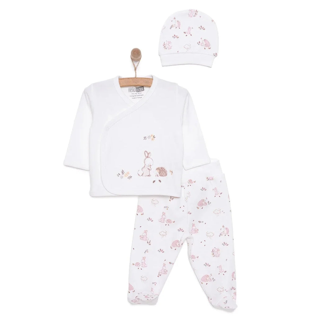 HelloBaby Newborn Baby Girl Set - Ecru