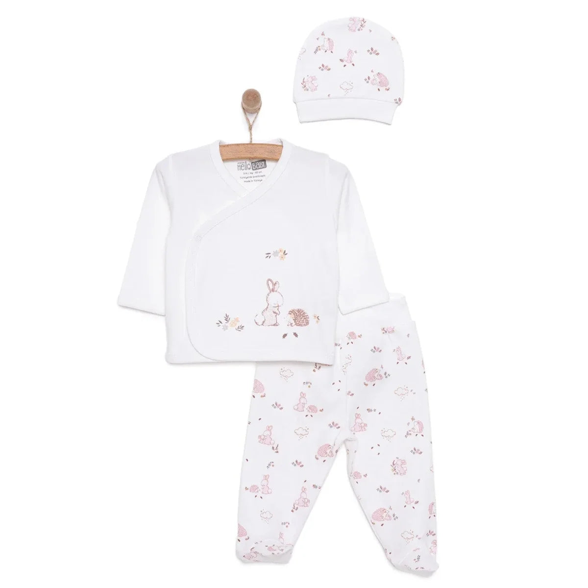 HelloBaby Newborn Baby Girl Set - Ecru