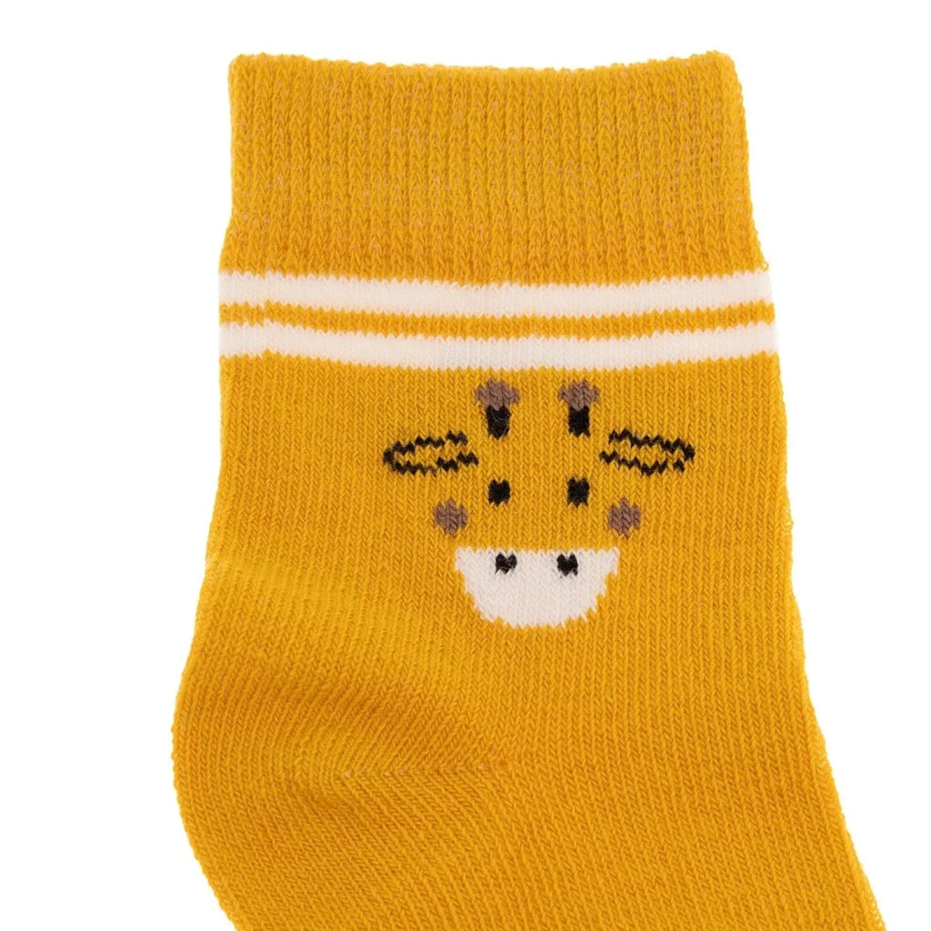 HelloBaby Boys 3-Pack Baby Socks Animal - Mustard