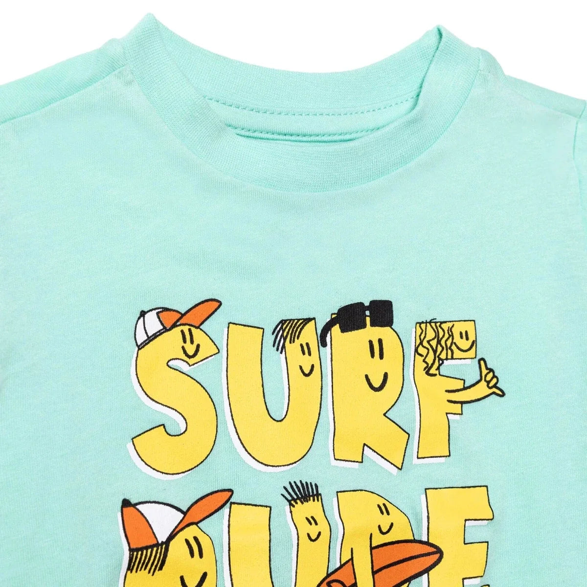 HelloBaby Boys T-shirt Beach Print Crew Neck Short Sleeve - Multicolour