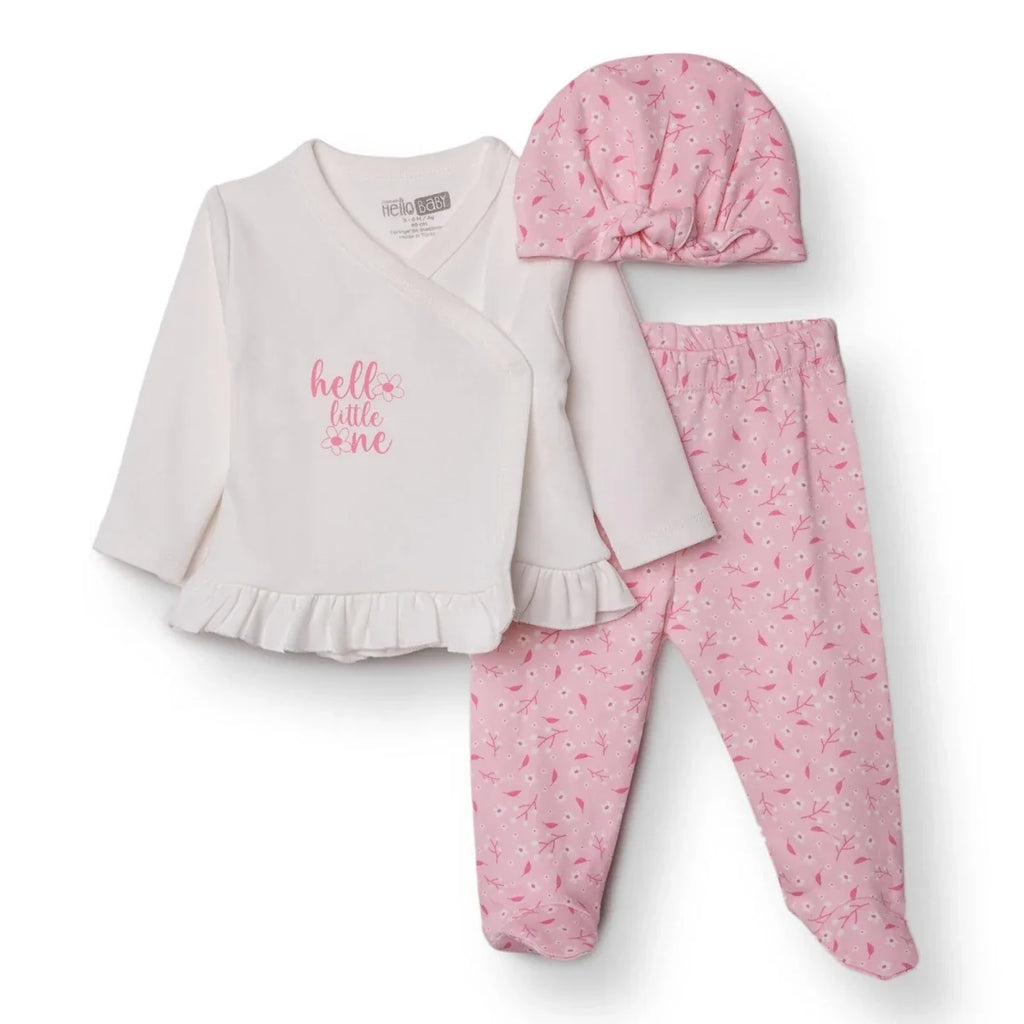 HelloBaby Newborn Body-Hat-Footed Bottom - White
