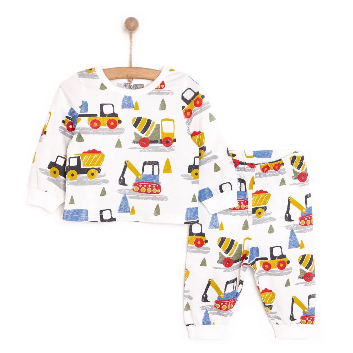 HelloBaby Baby Boy Long Sleeve Pyjamas Set - Ecru