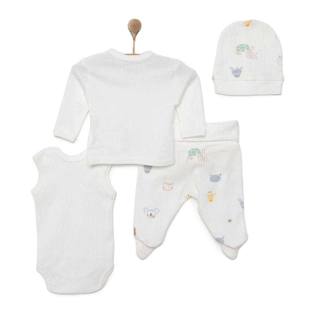 Tiffany 100% Cotton Tiny Baby Set - Ecru