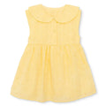 HelloBaby Girls Dress Buttoned Ditsy Flower Peter Pan Collar Short Sleeve - Yellow