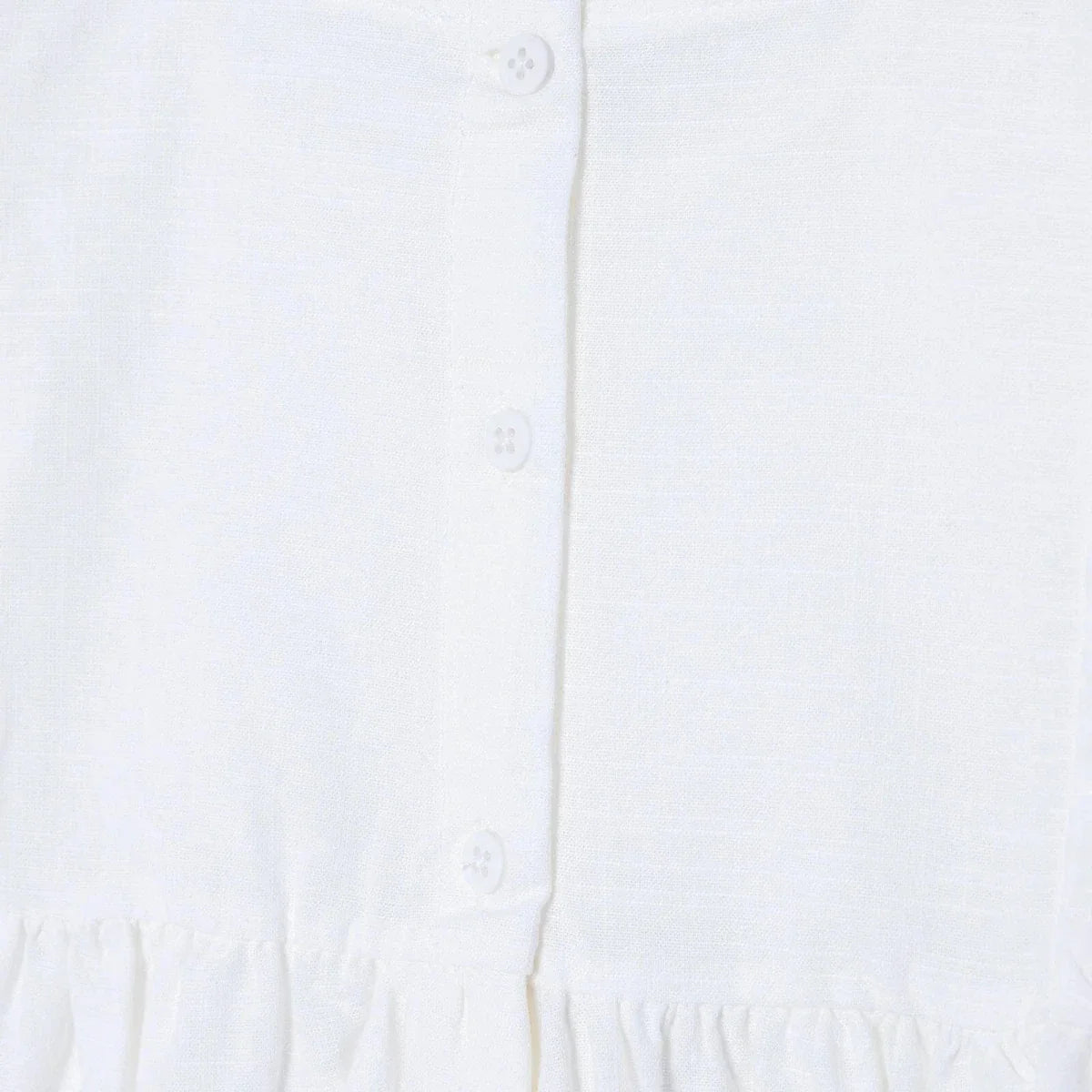 HelloBaby Girls Dress Buttoned Berry Belle Crew Neck Short Sleeve - Ecru