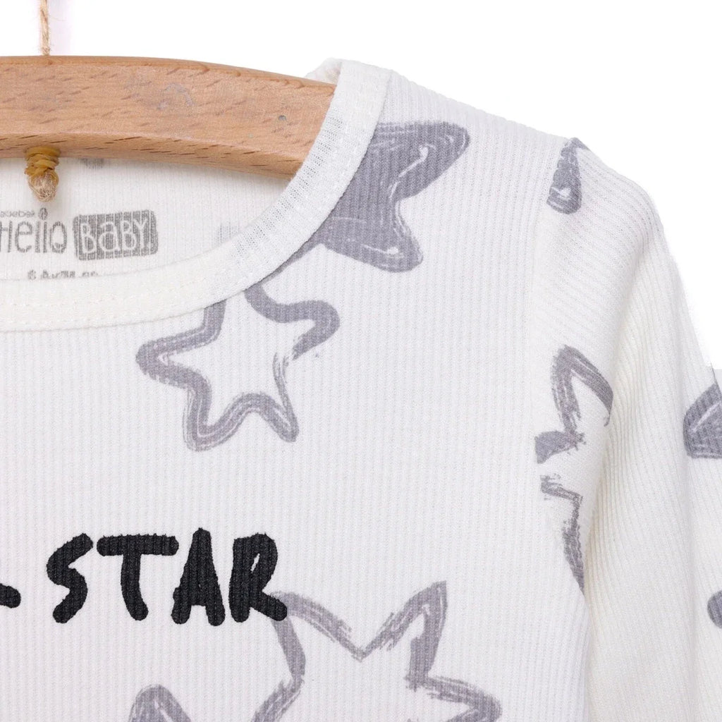 HelloBaby Boy Long Sleeve Pyjamas Set - Ecru
