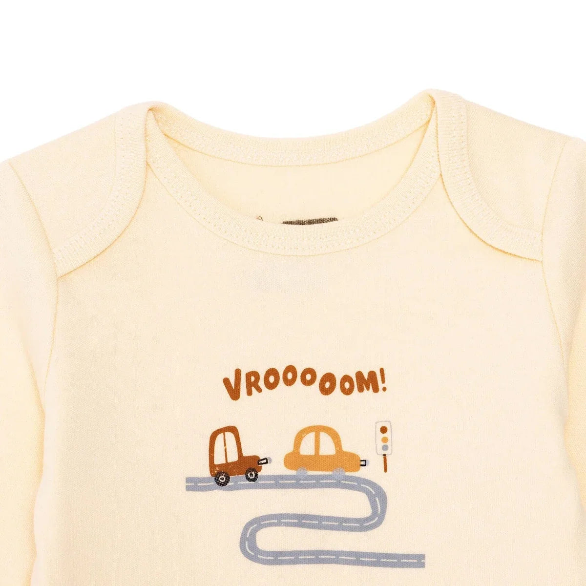 HelloBaby Boys Body-Footed Bottom-Hat Vehicles - Ecru