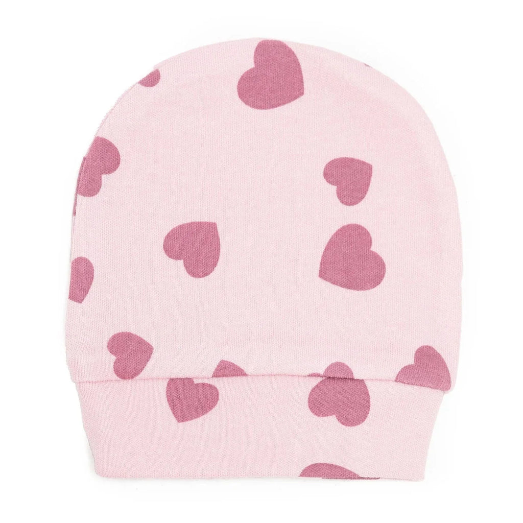 HelloBaby Girls Body-Footed Bottom-Hat Heart Crew Neck Long Leg Long Sleeve - Pink