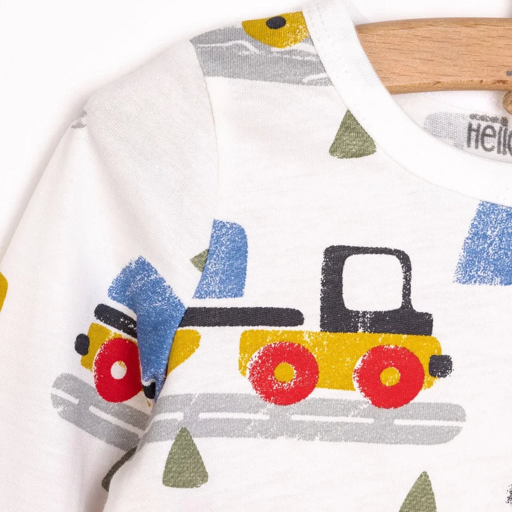 HelloBaby Baby Boy Long Sleeve Pyjamas Set - Ecru