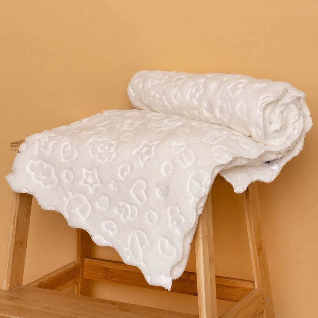 Little Dreams Unisex Plush Blankets - Ecru