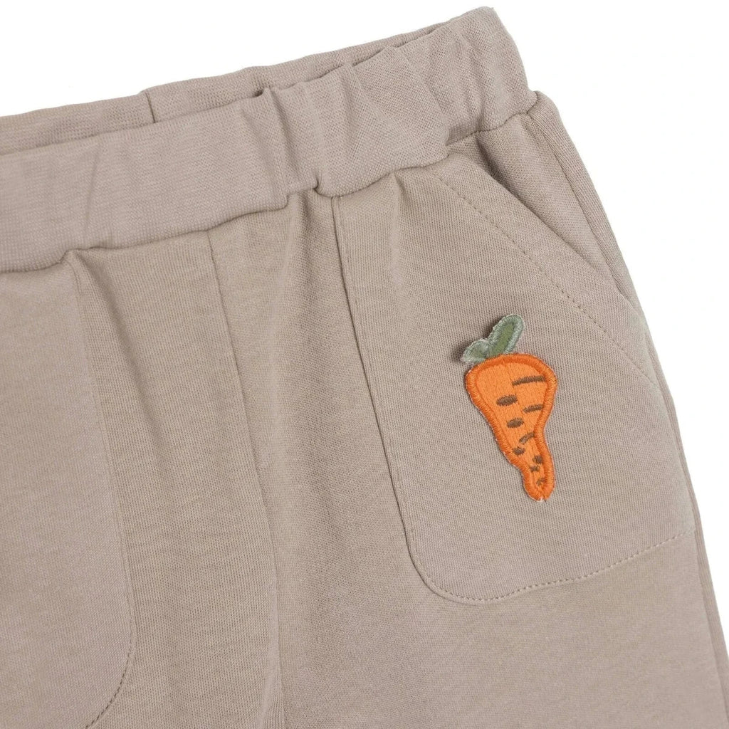 Bebetto Boys T-shirt & Footless Bottom Set Animal Print Baby Carrot Crew Neck Full Length Short Slee - Brown