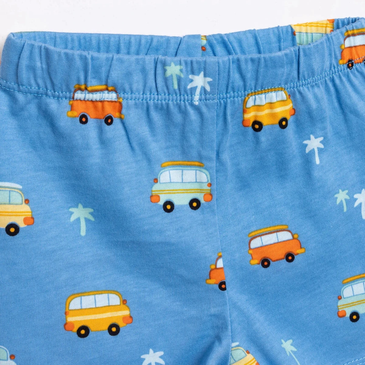 HelloBaby Boys Short Sleeve Pyjamas Set Vehicles with Buttons Peter-Pan Collar Short Leg Short Sleev - Blue