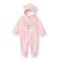 HelloBaby Newborn Polar Footed Jumpsuit - Pink Printed