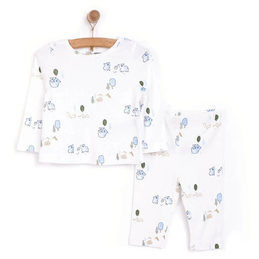HelloBaby Boy Long Sleeve Pyjamas Set - Ecru