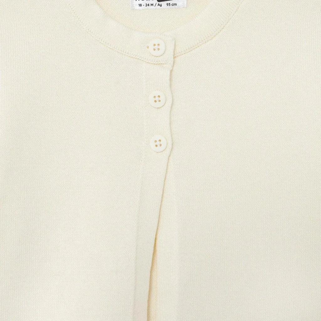 HelloBaby Girls Knitted Cardigan Buttoned Berry Belle Peter Pan Collar Long Sleeve - Ecru