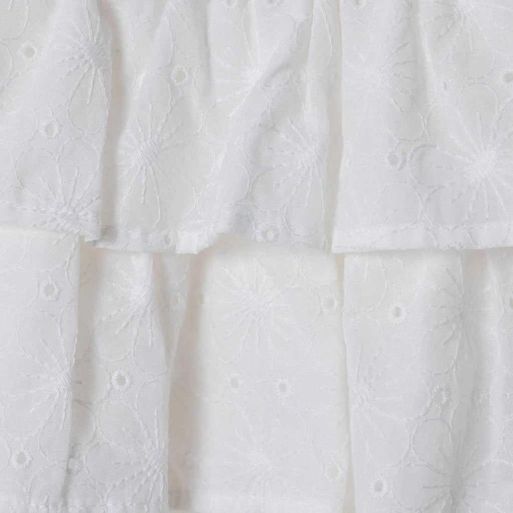 HelloBaby Girls Dress Berry Belle Peter Pan Collar Short Sleeve - White