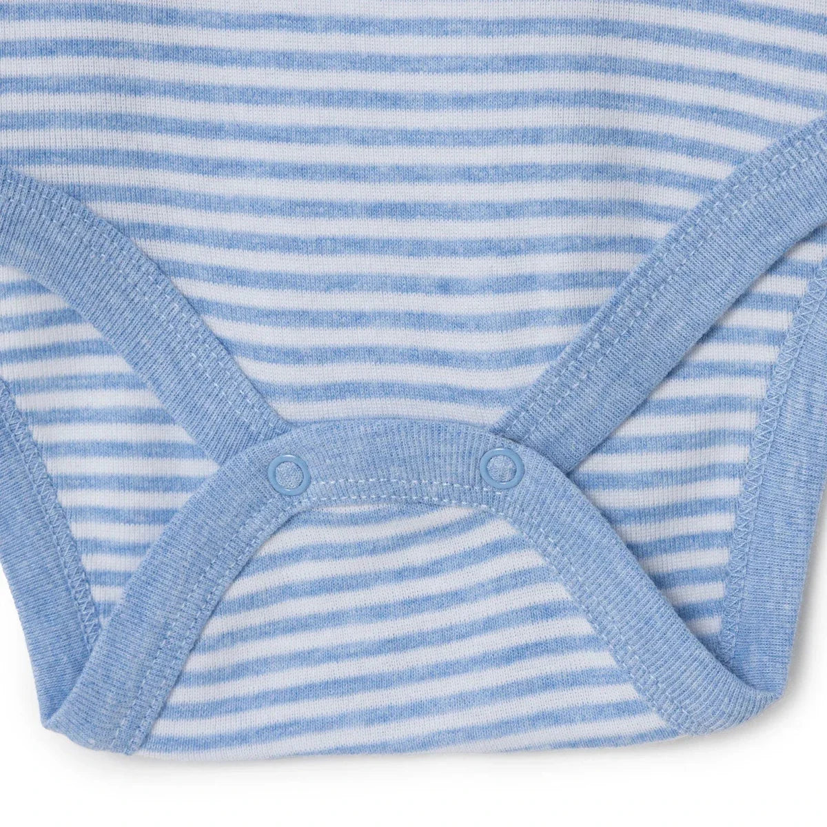 HelloBaby Boys 2-Pack Short Sleeve Bodysuits Striped with Poppers Envelope Neck Short Sleeve - Light Blue