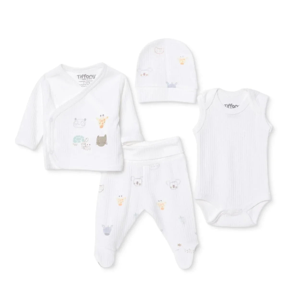 Tiffany 100% Cotton Tiny Baby Set - Ecru