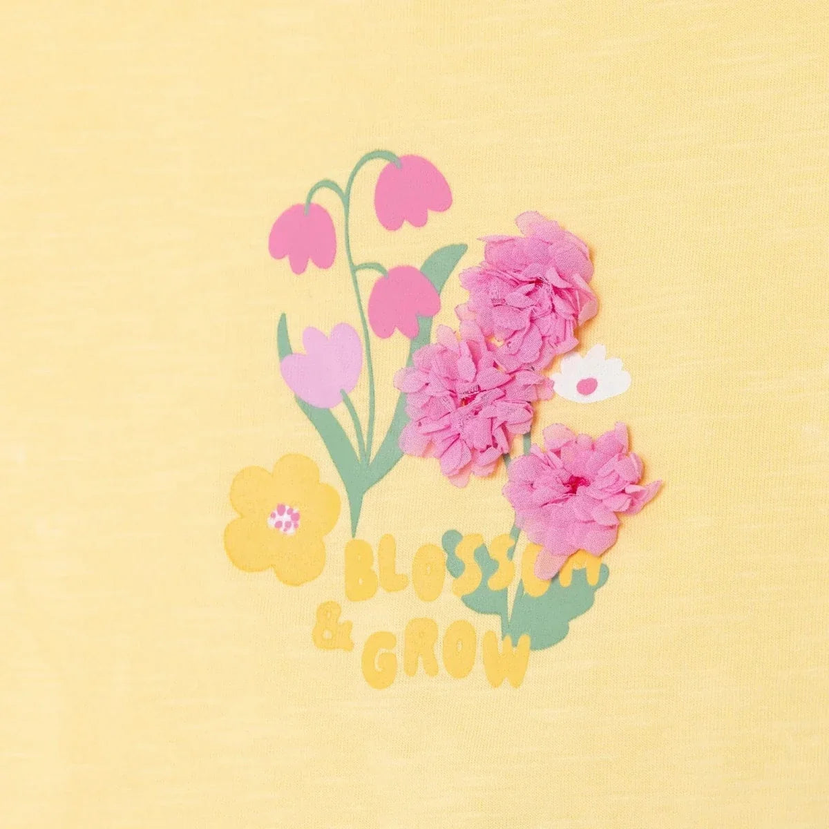 HelloBaby Girls Blouse & Leggings Set Ditsy Flower Crew Neck Full Length Short Sleeve - Yellow