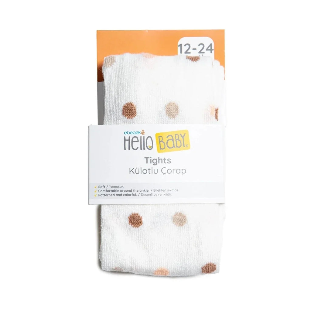 HelloBaby Girls Tights Polka Dot Print - Beige