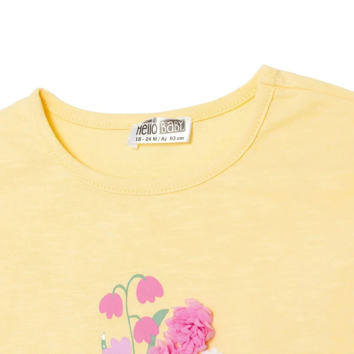 HelloBaby Girls Blouse & Leggings Set Ditsy Flower Crew Neck Full Length Short Sleeve - Yellow