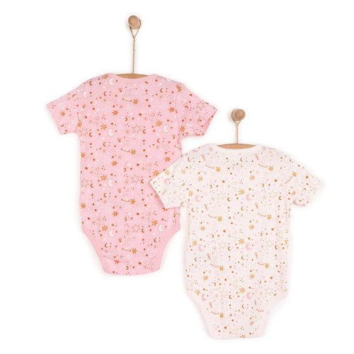 HelloBaby 2-Pack Short Sleeve Bodysuits Girls - Pink