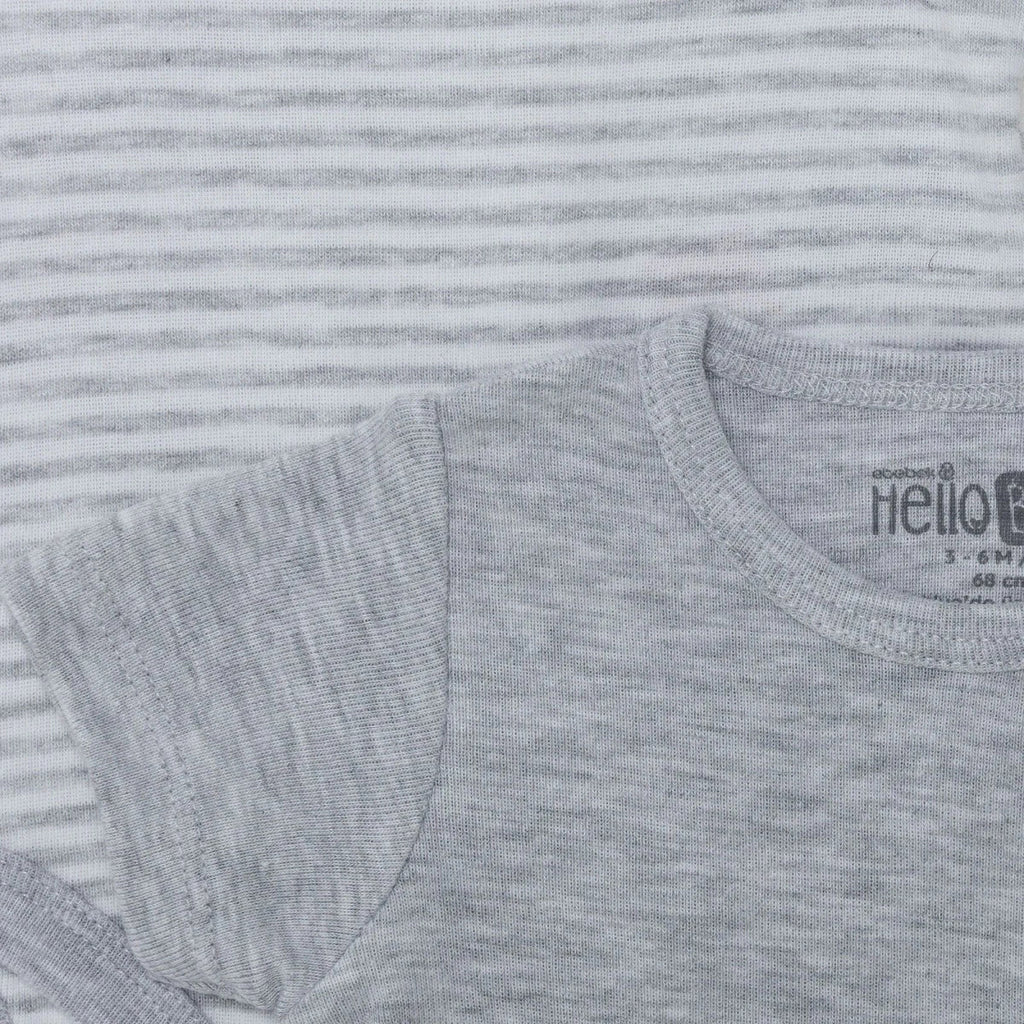 HelloBaby Boys Pack of 2 Short-Sleeve Bodysuits - Grey