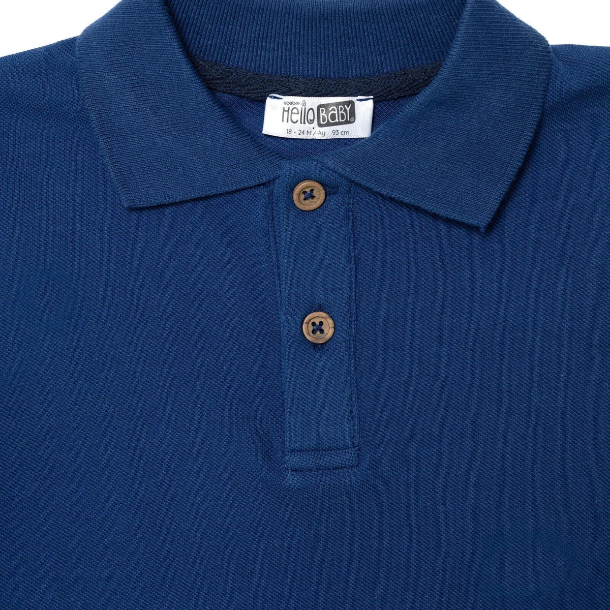 HelloBaby Boys T-shirt Buttoned Smart Line Polo Collar Short Sleeve - Navy Blue