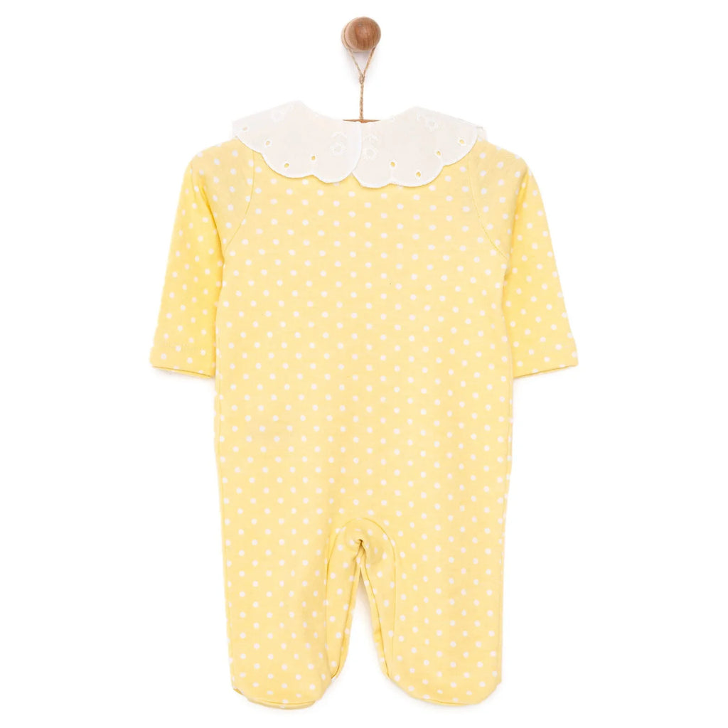 HelloBaby Newborn Girl Footed Jumpsuit - Yellow